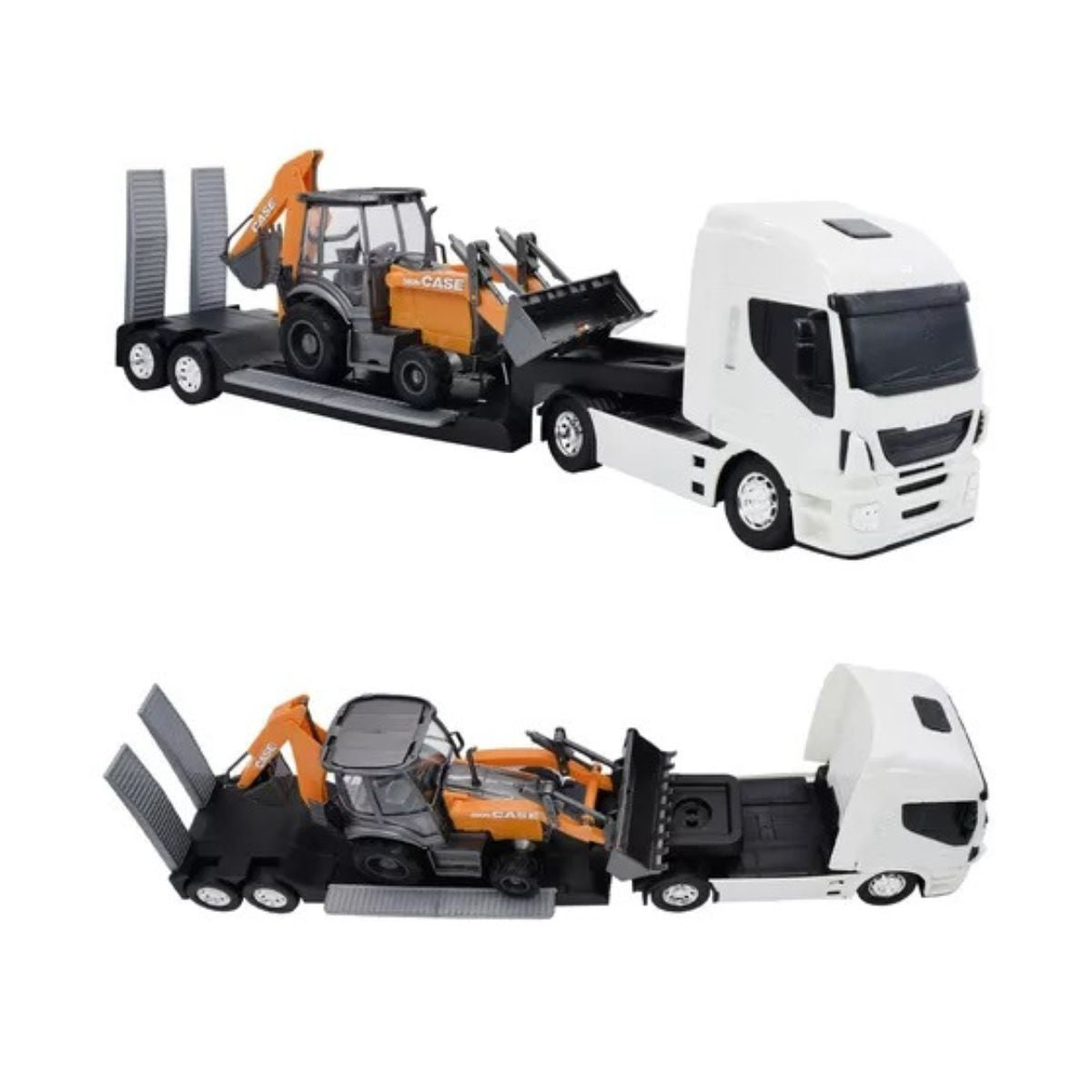 Brinquedo Caminhão Iveco Retroescavadeira Branco - Usual Brinquedo Caminhão Iveco Retroescavadeira Branco - Usual